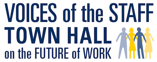 Voices of the Staff Town Hall logo